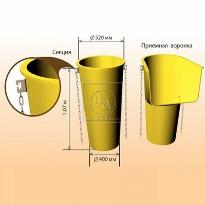 Аренда мусоропровода (мусоросброса), рукавов для сброса строительного мусора, пластиковые (диаметром 500 мм) HAEMMERLIN 500 (Франция)